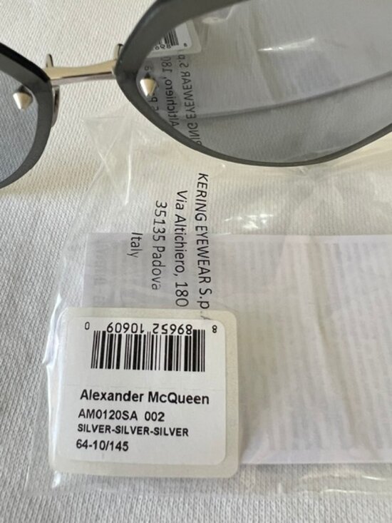 Alexander McQueen AM0120SA 002 Womens Sumglasses Gary Black And Silver main image 9